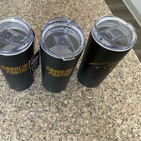 3 Carolina Panthers Black Tumblers - Picture 1 of 4